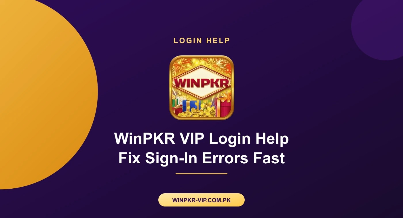 Smartphone screen showing the WinPKR VIP login screen with phone number and password fields