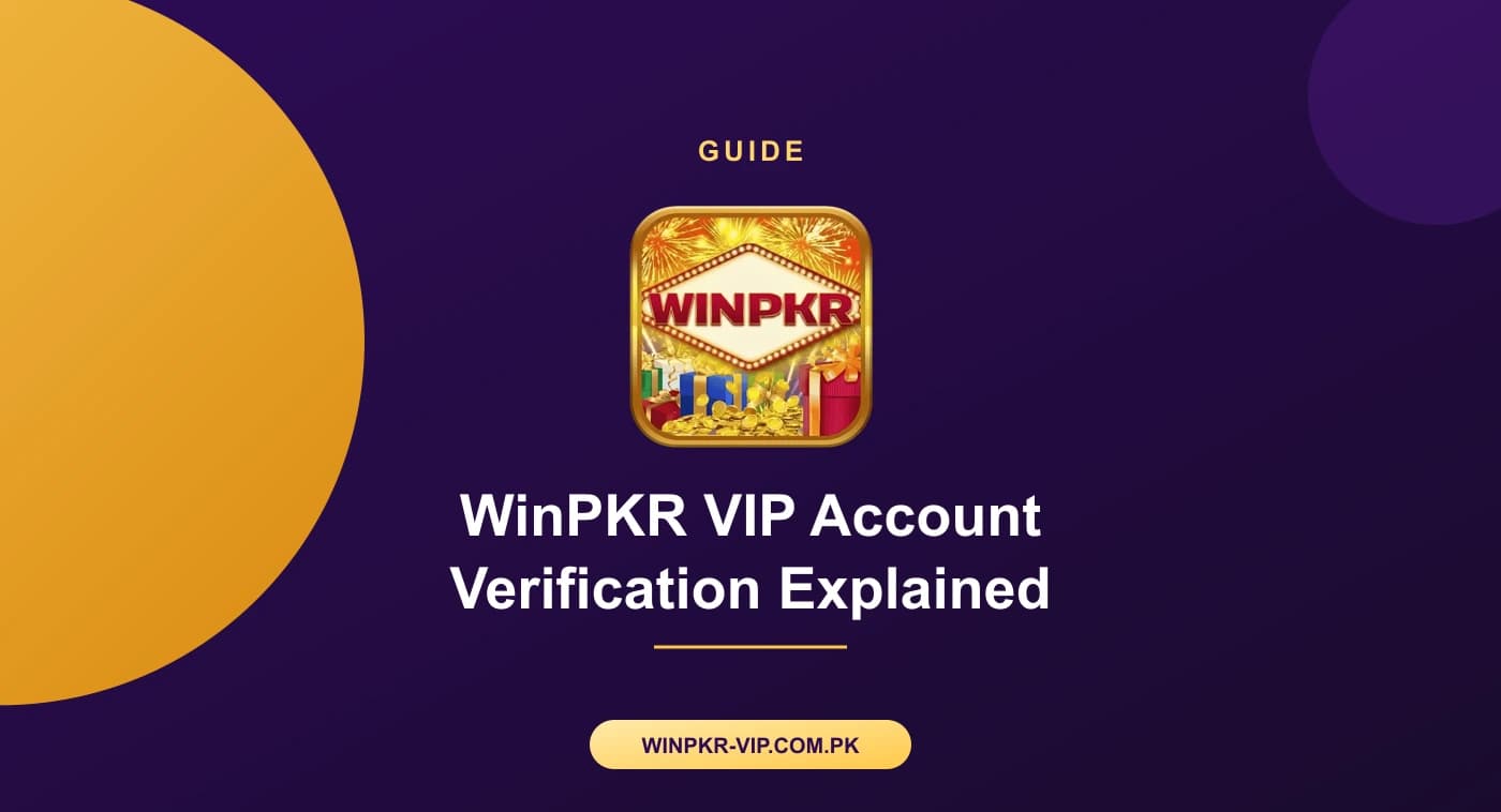 Phone screen showing a WinPKR VIP account verification step with phone number and payment name fields matched together