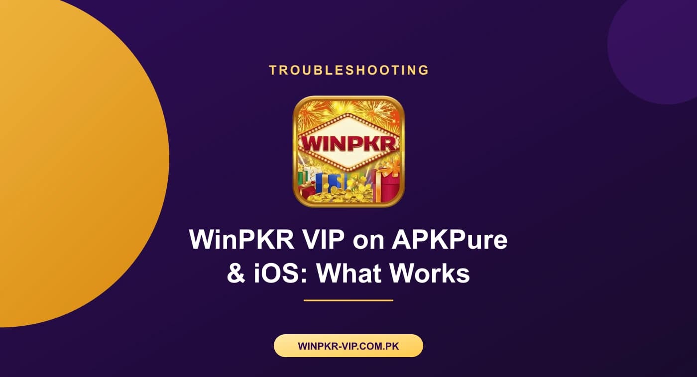 Comparison of an official WinPKR VIP download versus a winpkr vip apkpure mirror listing on a phone screen