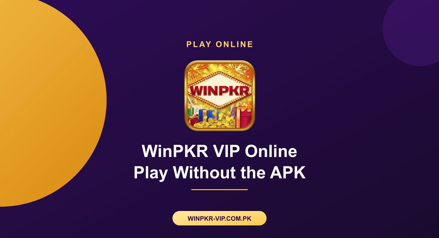 WinPKR VIP Online Access Android phone and browser tab side by side showing winpkr vip online access options